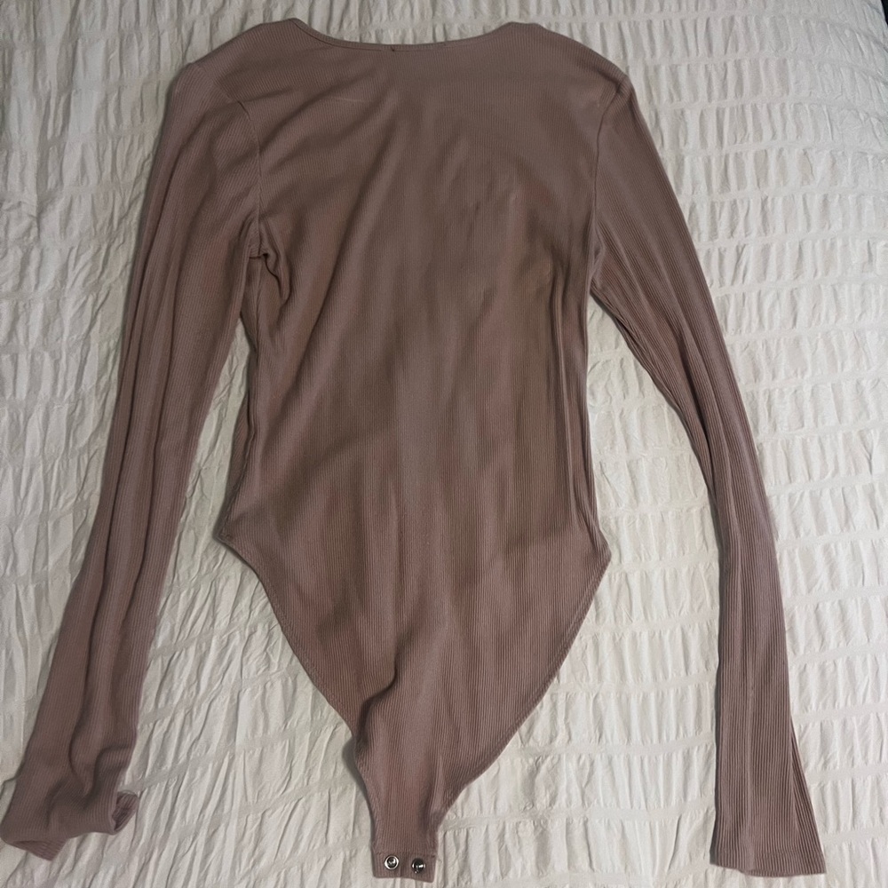 Forever 21 Nude Long Sleeve Bodysuit